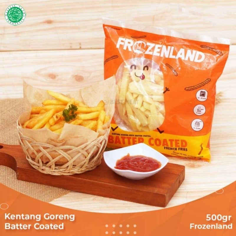 

Kentang keju gurih french fries batter coated 500 gram