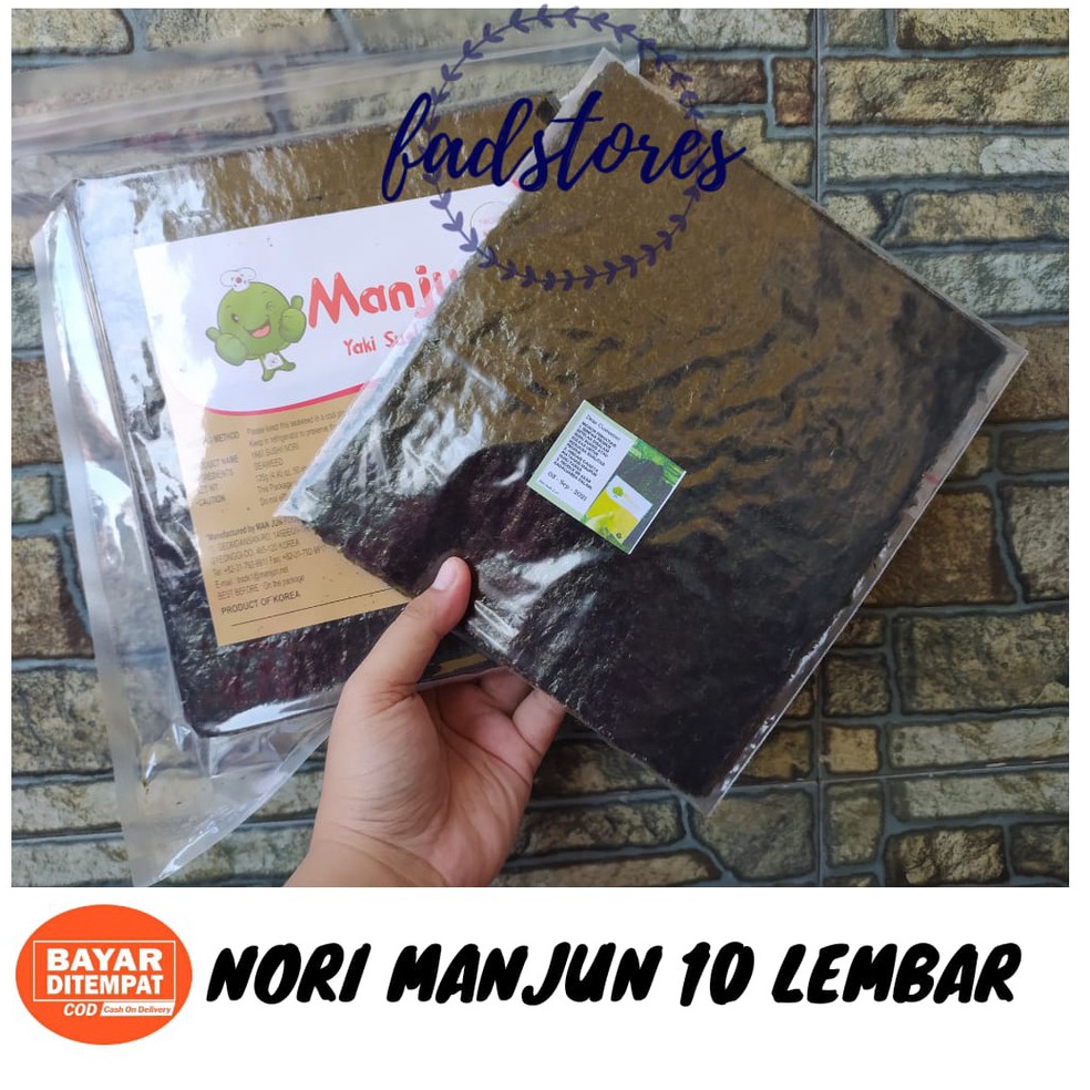 

[♔ L31<] Nori Rumput Laut Manjun 10 Lembar - Nori Sushi Halal Get it now