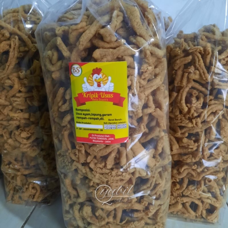 

kripik usus ayam premium2kg original renyah&gurih free kardus&bubblewrap