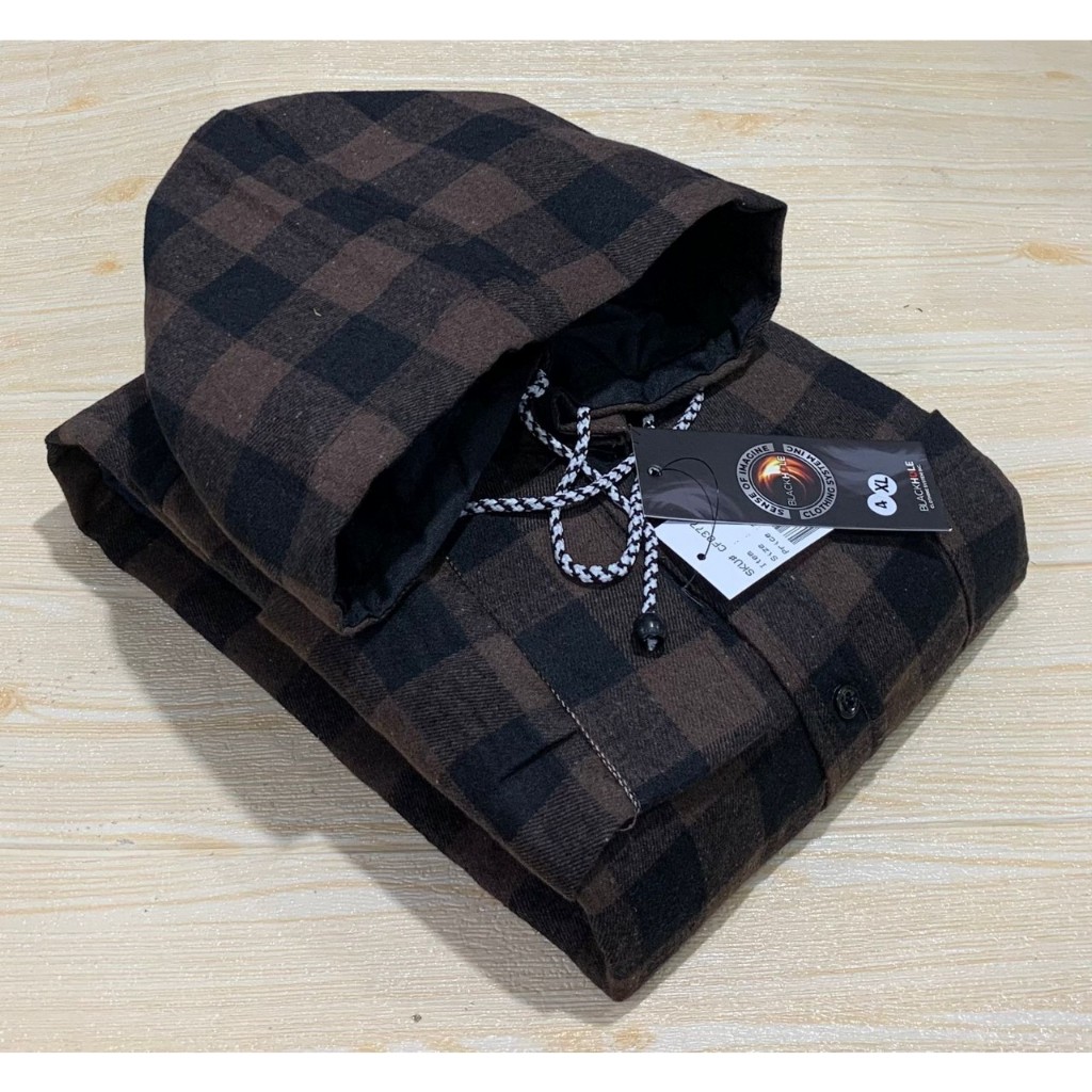 Kemeja flanel pria hoodie jumbo Kemeja Flanel Ciput kemeja Flanel Berkerudung xxl xxxl XXXXL Big siz