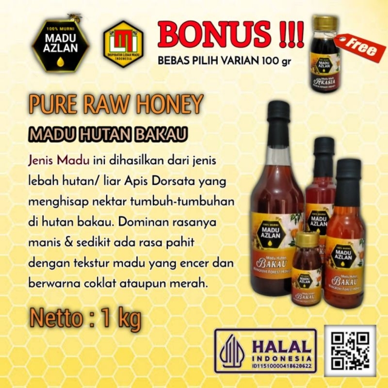 

PROMO !!! Madu Murni Nektar 100% - Madu HUTAN BAKAU - Madu AZLAN Kualitas Premium - Kemasan 1 KG