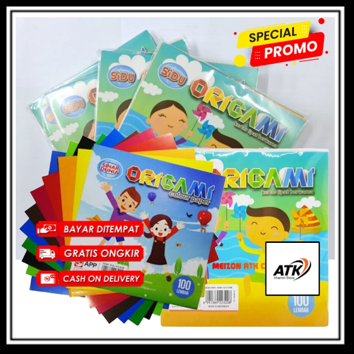 

kertas Origami SIDU satu Muka UK 16 x 16 cm 1 PAK isi 100 Lembar