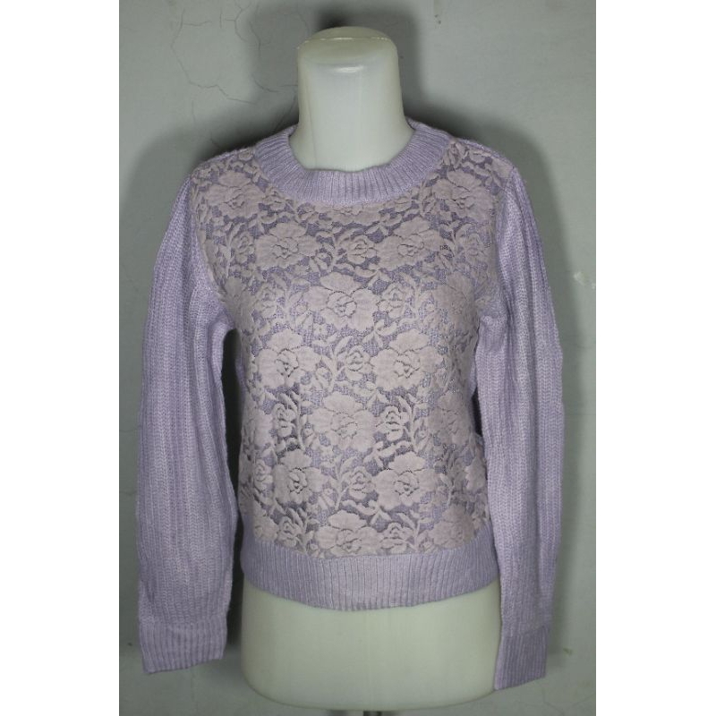 Sweater Rajut Mawar Lilac GU