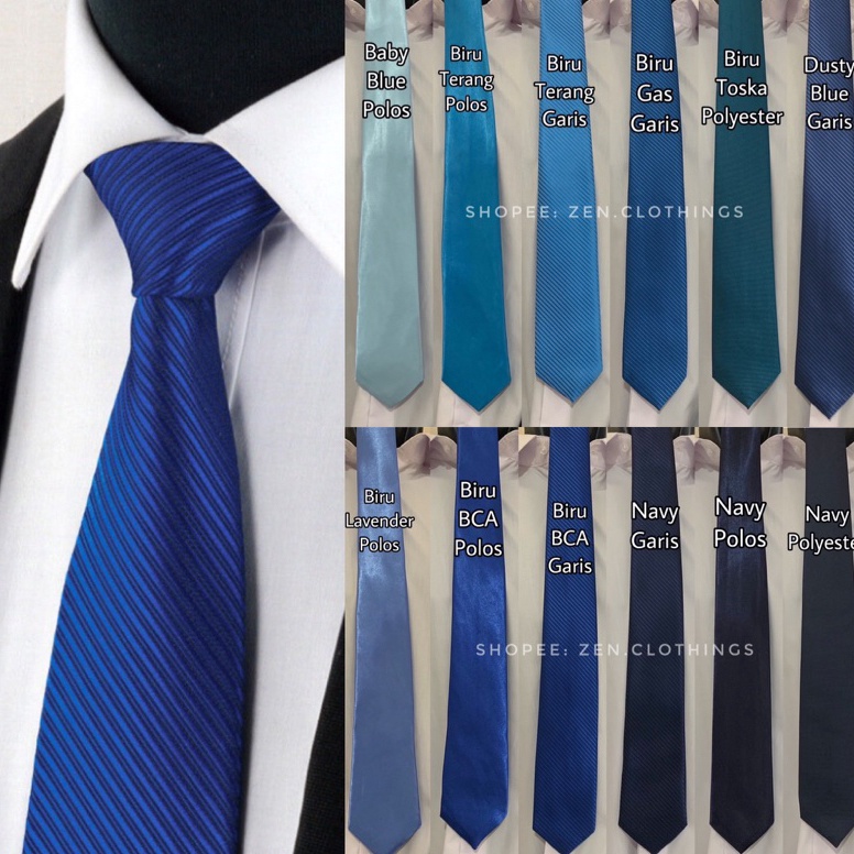 Stok Terbaru.. Dasi Panjang Pria Dewasa Warna Biru Muda Terang Royal Blue Elektrik Biru BCA Dusty Bl