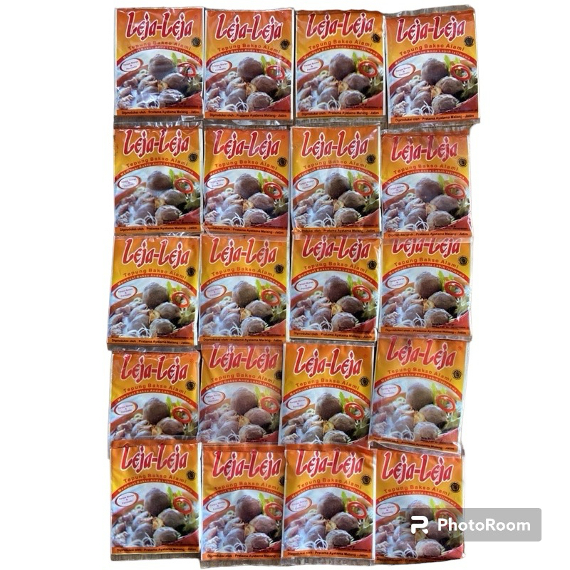 

Tepung Bakso Leja-Leja 1 BAL DUS Isi 160 Sachet