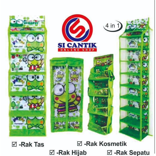 (4IN1)RAK SEPATU /RAK TAS TAS / RAK KERUDUNG / RAK KOSMETIK RAK SET