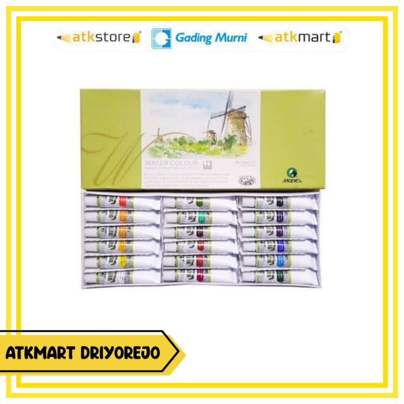 

CAT AIR LUKIS SET LENGKAP MARIES WATER COLOUR E1338B 18 WARNA 12ML