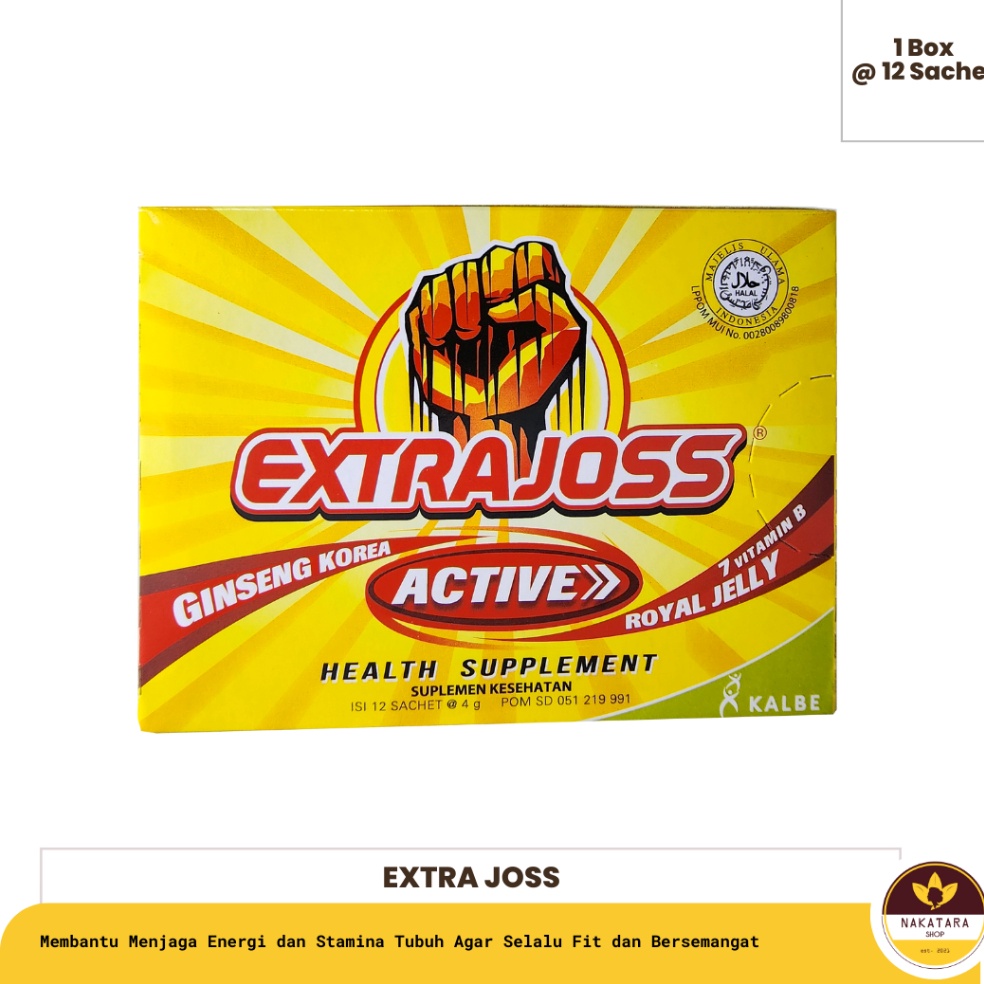 

[Produk PJ94] EXTRA JOSS MINUMAN BERENERGI KEMASAN DUS ISI 12 SACHET Terlaku.! ̿ ̿̿: