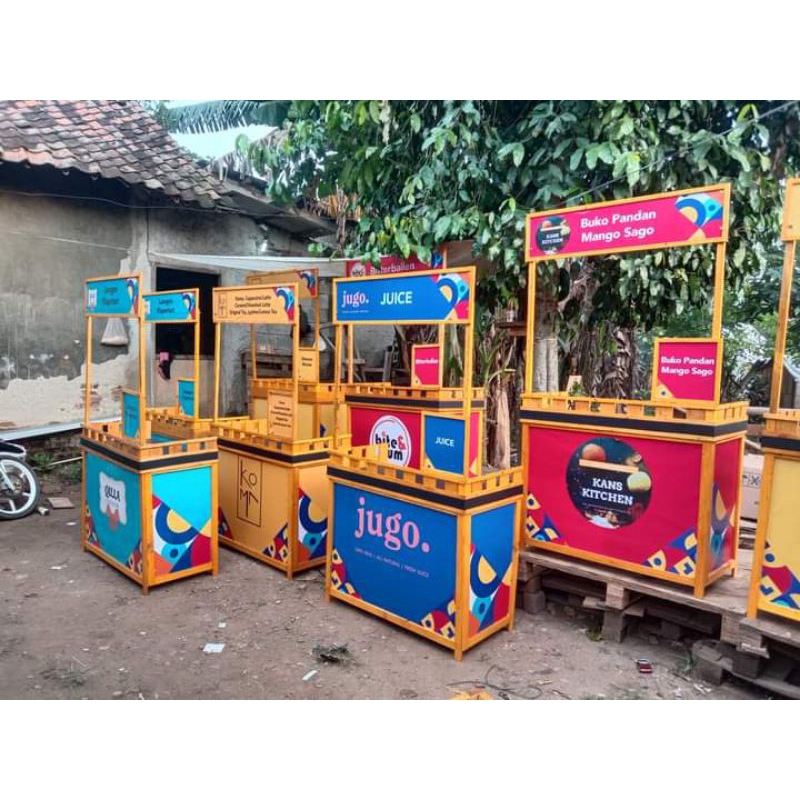 BOOTH PORTABLE GEROBAK MEJA BONGKAR PASANG