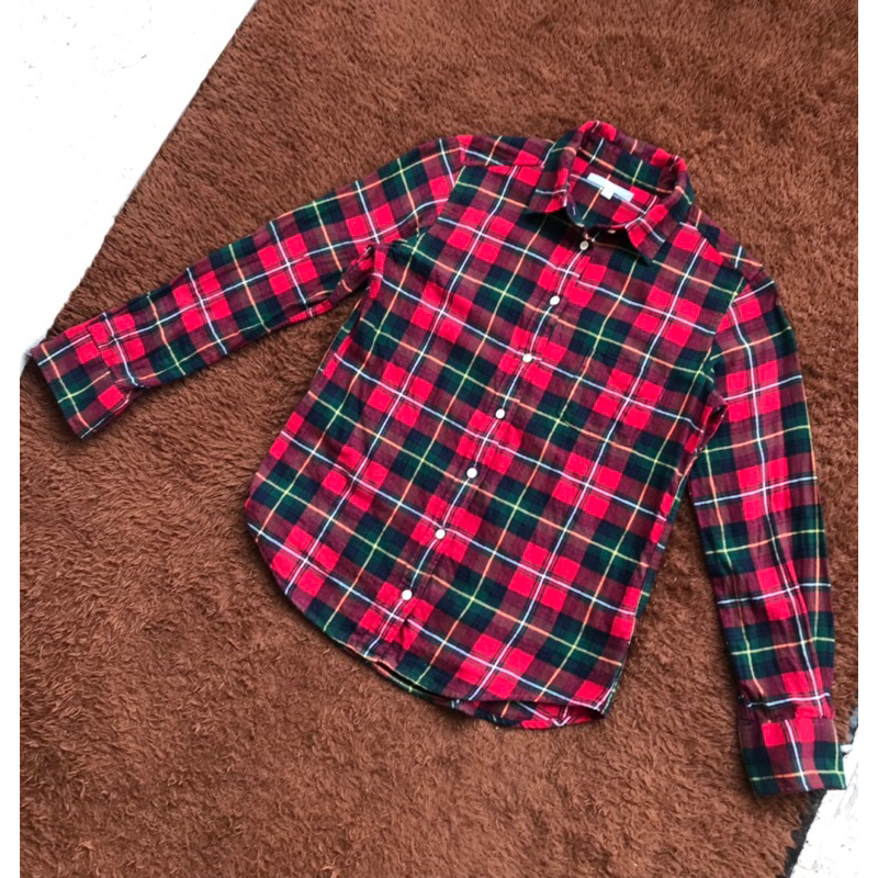 Kemeja Flanel cewek Uniqlo flanel shirt kode FL9 used.PL