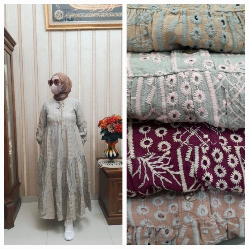 Midi dress salvina ys katun broklat original terbaru