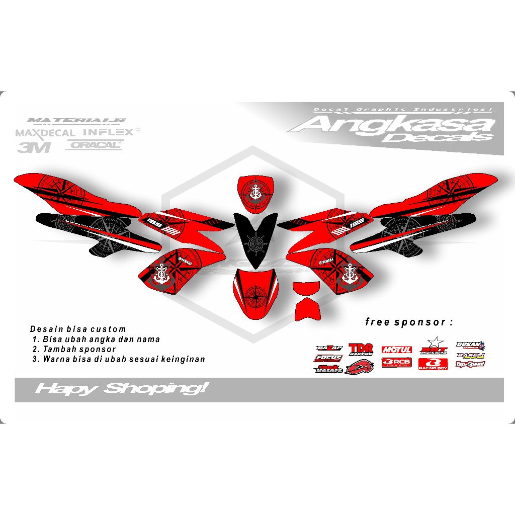 B-8 Decal Aerox 155 Old Full Body Stiker Aerox 155 Old Aerox 155 Old Variasi Decal Hologram Aerox 15