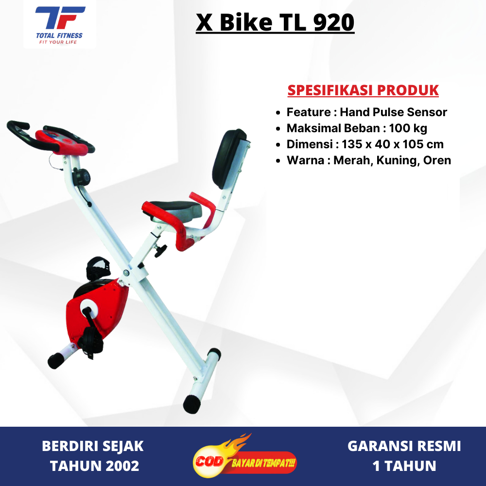 Alat Olah raga, Sepeda Statis X Bike TL-920 Plus Sandaran Total Fitnes