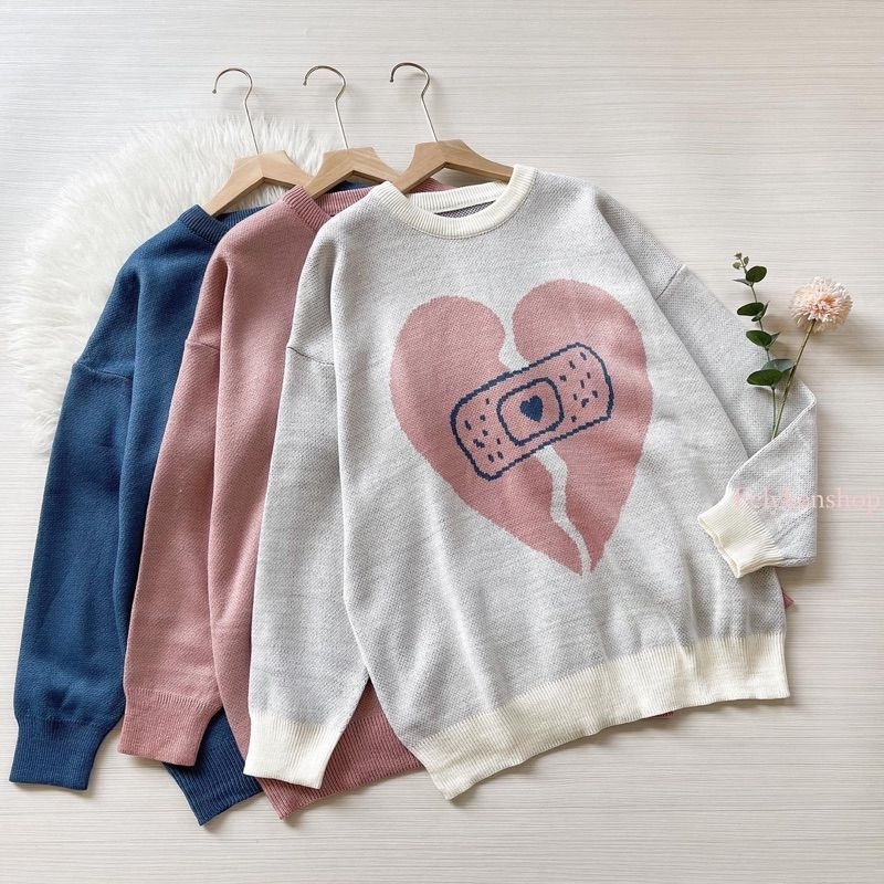 OVERSIZE SWEATER KNIT BROKEN HEART FK