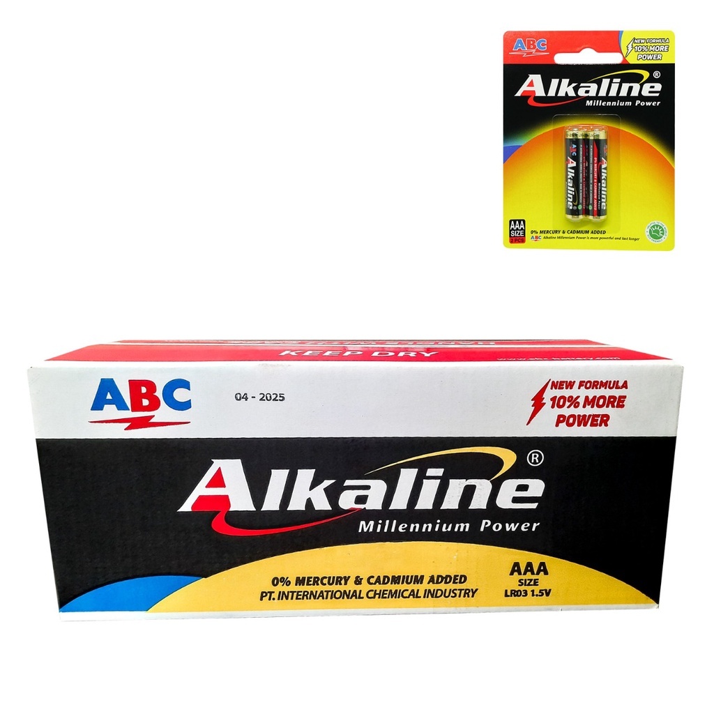 BATERAI ABC ALKALINE AAA BATERAI A3 LR 3 ISI 2 ( 144 HGR=288 BIJI)