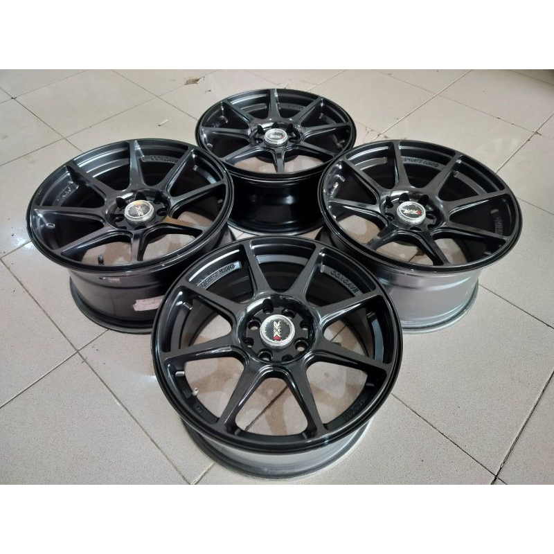 Velg Racing Concave XXR Ring 16 Lebar Depan 7 Inch Lebar Belakang 8 Inch Hole 4 x 100 dan 4 x 114,3 Offset 35/25 Warna Black