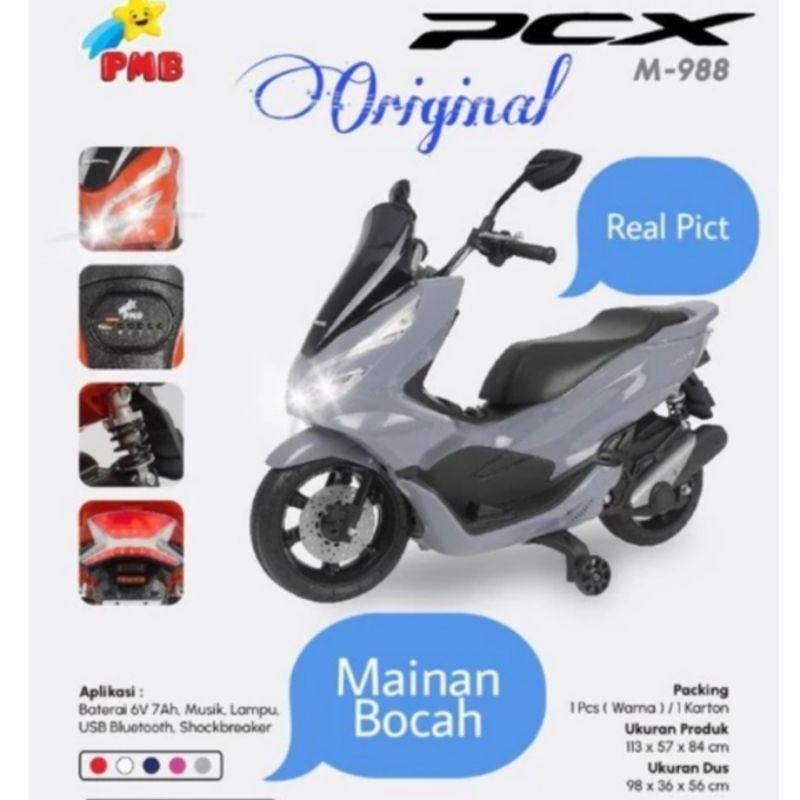 [BONUS BELL] Mainan Anak Motor Aki PCX PMB M-988 Motoran Aki PMB M988 PCX Motor Aki Anak