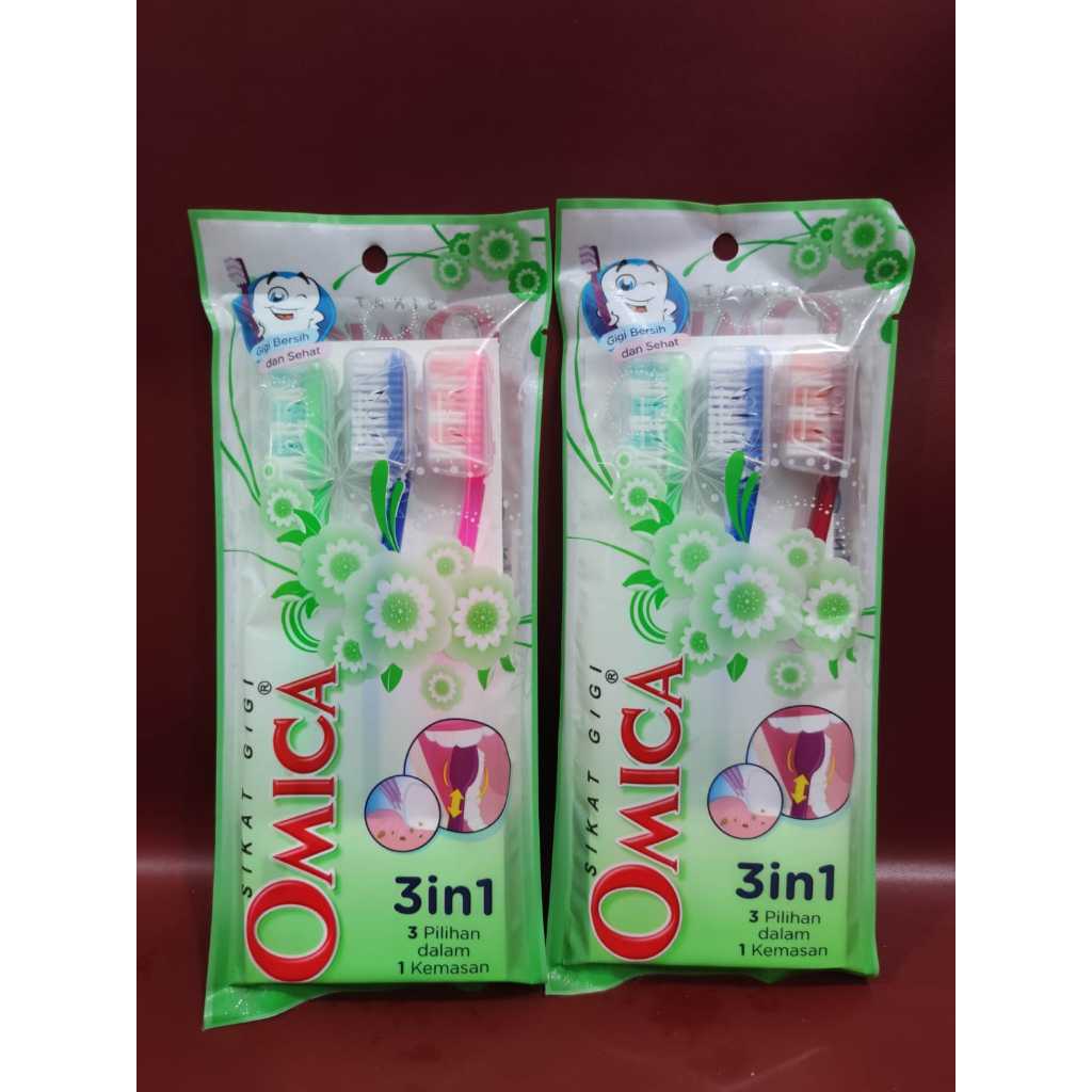 Sikat Gigi Omica Family 3in1 - Alat Pembersih Gigi