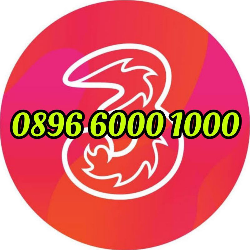 Kartu Perdana Nomor Cantik Tri Prabayar Double Ribuan 6000 1000 Reguler Isi Ulang