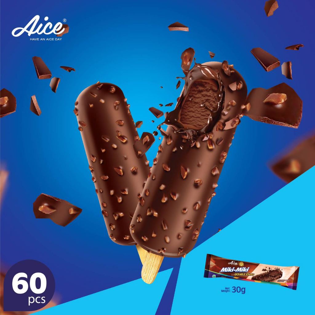 

Aice Miki Miki Double Choho Ice Cream 1 karton = isi 60 Pcs Es krim