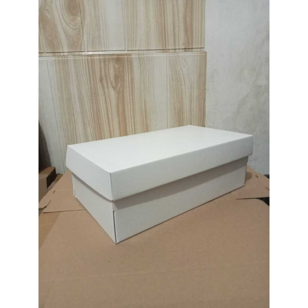 

UK 18x31x11 Kardus Box Untuk Sepatu Cowo Warna Putih Polosan