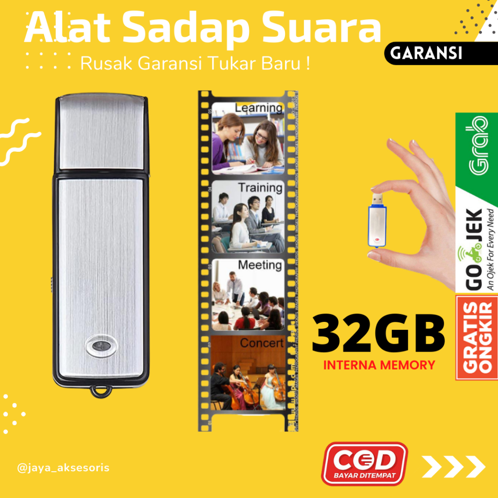 ALAT PEREKAM SUARA MINI PENYADAP SUARA TERSEMBUNYI NON JARAK JAUH VOICE RECORDER USB FLASHDISK 8 GB 