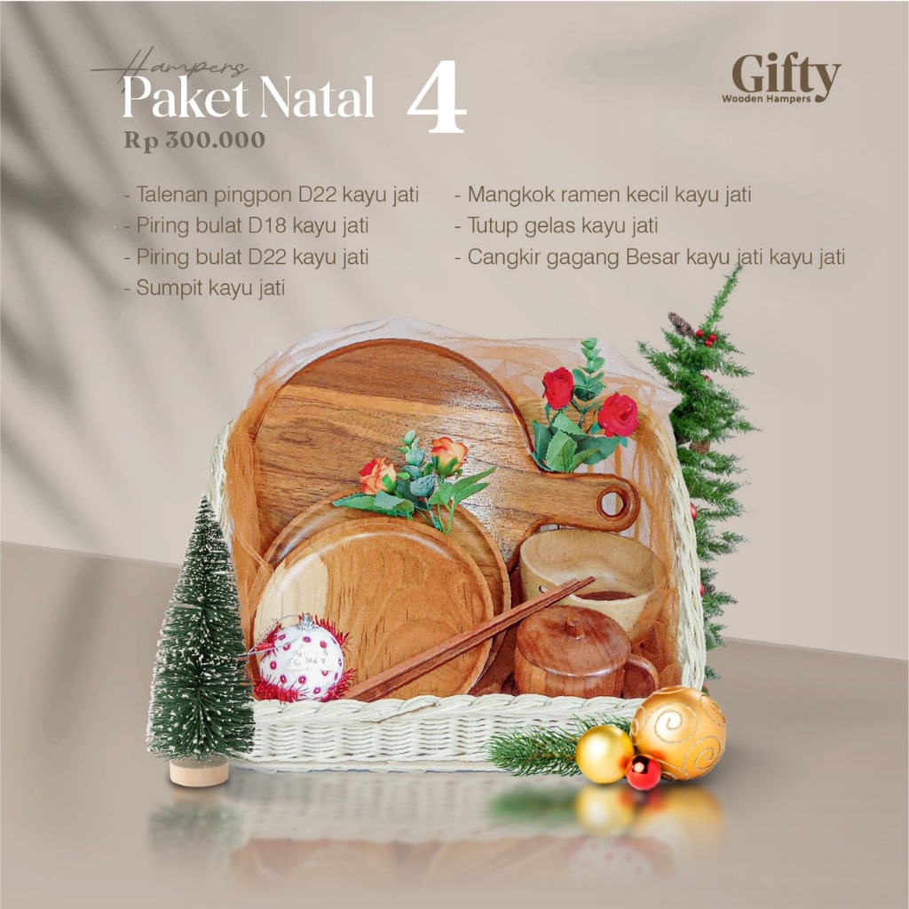 Gifty Hampers | Peralatan Makan Kayu | Gift box | Christmas
