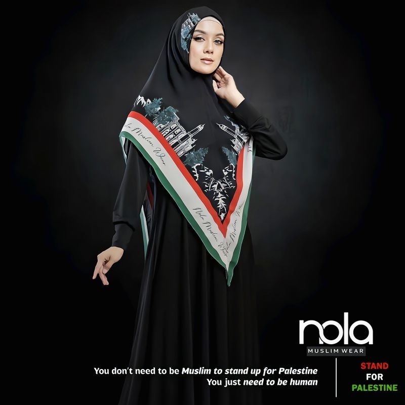 [ Mysha.ID ] Khimar Kerudung Hijab Palestina | Khimar Sultan |  Jilbab Palestina Syari Printing Jumbo | Hijab Intan Palestina Syari | Hijab Printing Jumbo Nola Ceruty