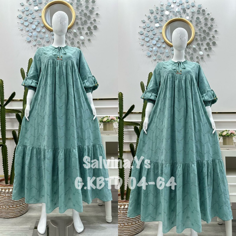 SALVINA YS Gamis katun bordir +furing REVANIA