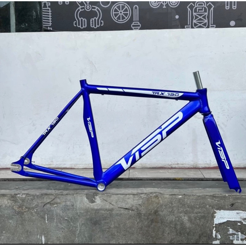 FRAME FIXIE ALLOY AERO 700C PIPIH BIRU IMPOR TAIWAN FIXED GEAR PURSUIT