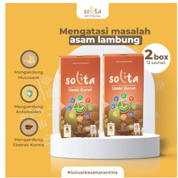 

SOLITA BUNDLE 2 Box Minuman Serbuk Umbi Garut Isi 6 Sachet Rasa Coklat untuk Atasi Asam Lambung, Maag, dan GERD