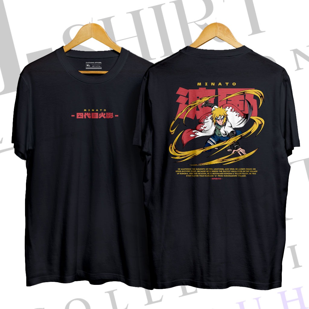 Kaos Distro Pria Sablon DTF NARUTO MINATO Kaos Bagus Wibu Karakter Naruto T-Shirt collection Galuh