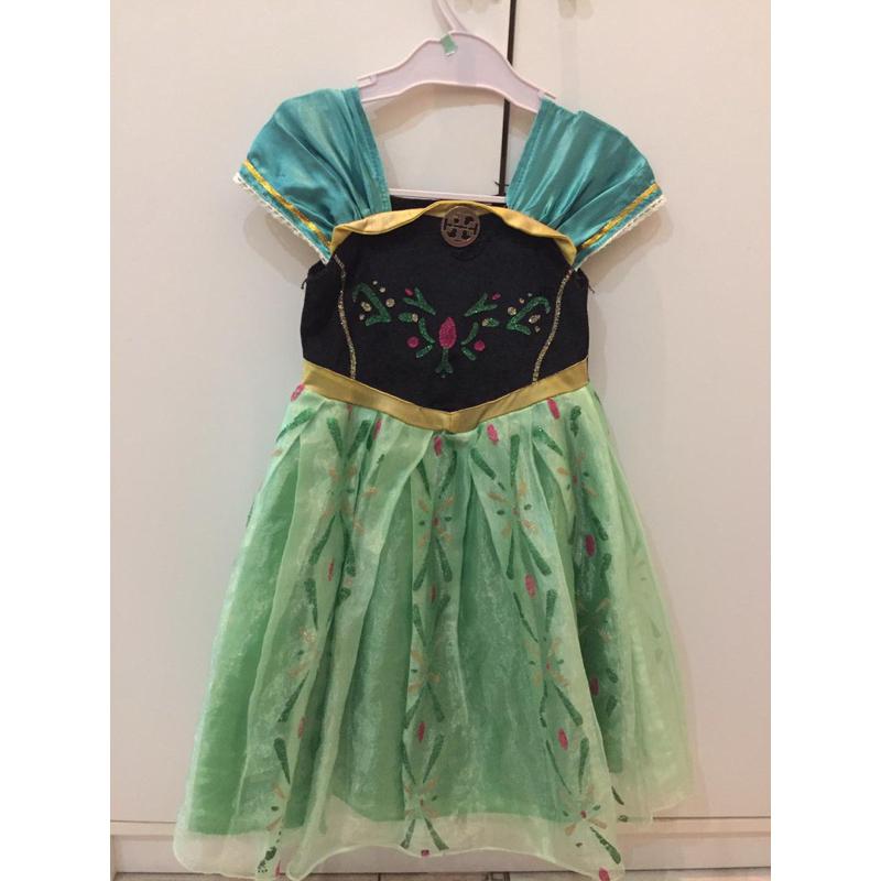 Preloved Kostum Anna Frozen Hijau / Dress Princess Disney