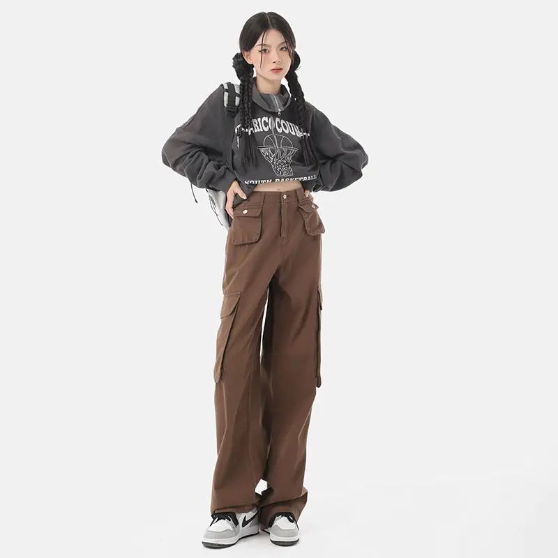 celana jeans cargo multi big pocket unisex