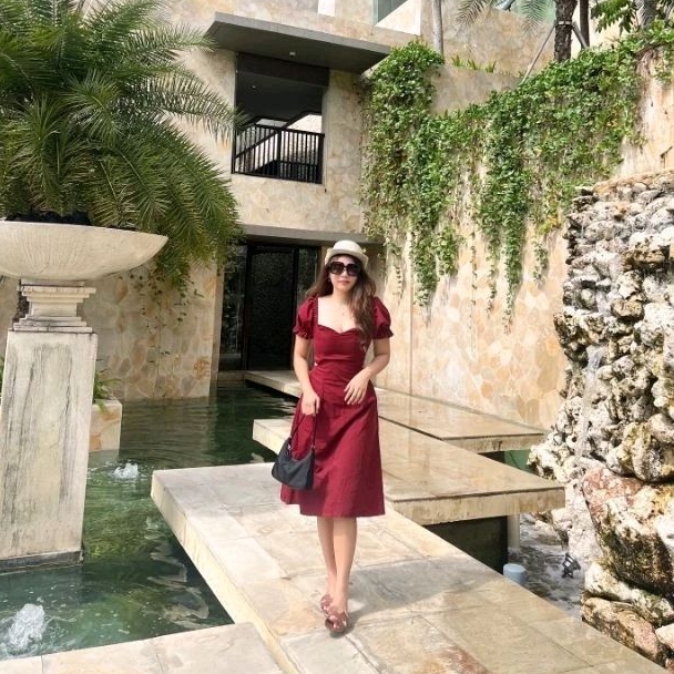 Dress Wanita Selutut Katun Poplin Polos Allsize Bigsize | 9-441 Channy Dress Able Couture