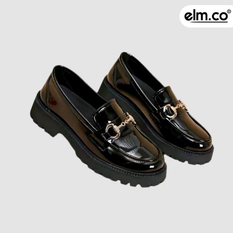 elm.co Sepatu flatshoes wanita loafers kantor fashion kode elm03