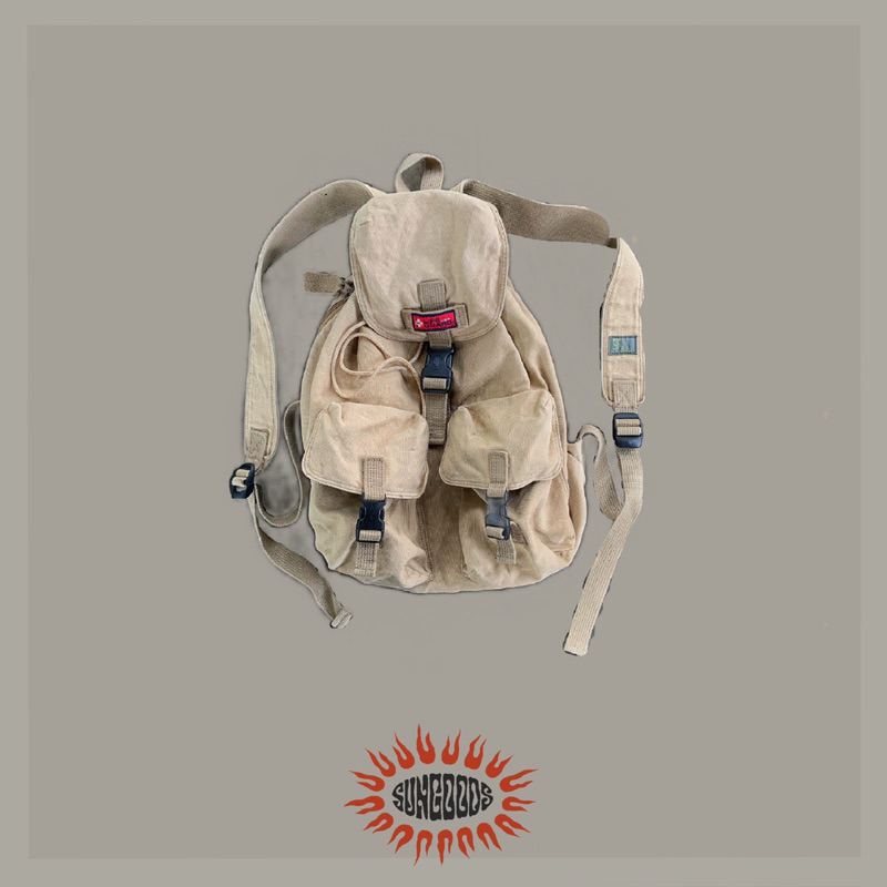 Life Guard USA Classic Canvas Bagpack • Khaki • Tas • Work Bag • Travel Bag • Casual • Unisex