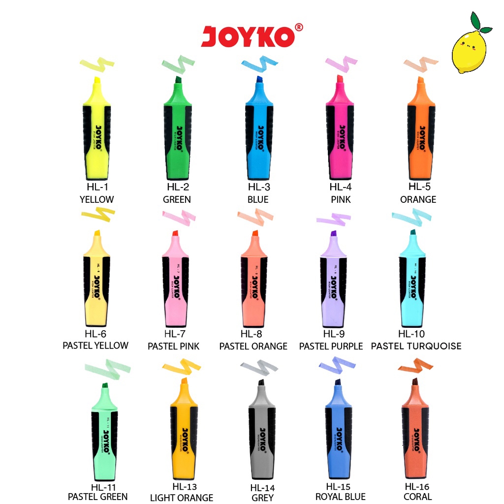 

Highlighter / Penanda Berwarna Joyko HL1~16