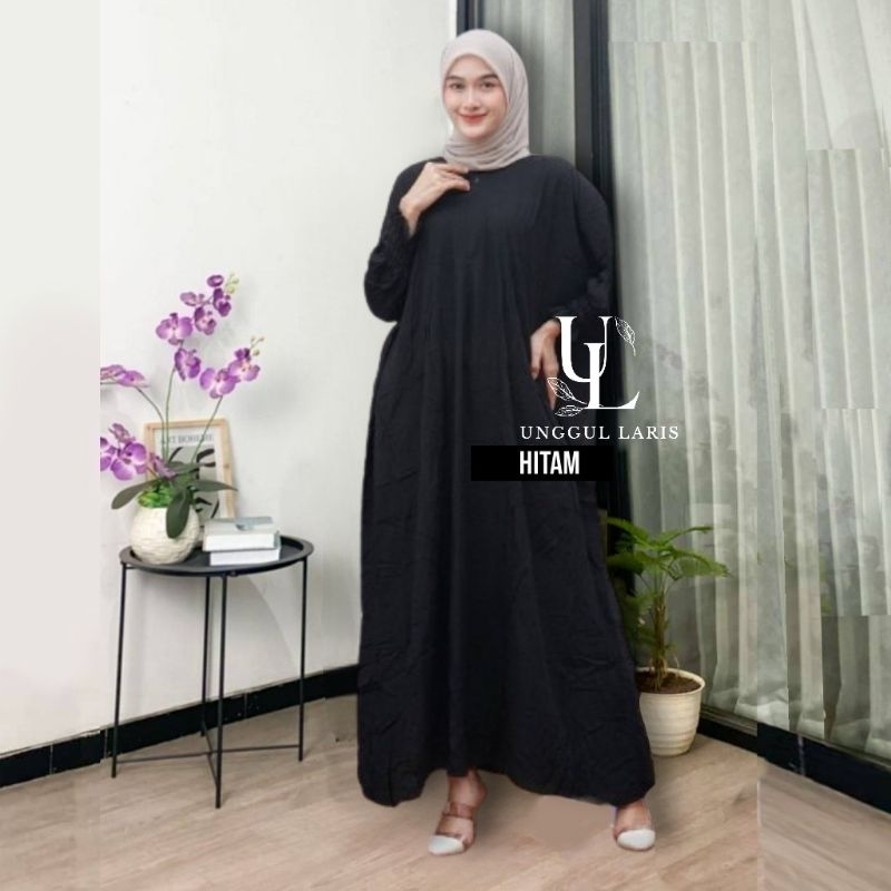 HOT DEALS KAFTAN HITAM MODERN TERBARU QATAR AFGHANISTAN IRAQ JUMBO POLOS LEBARAN 2023 ADEM COCOK