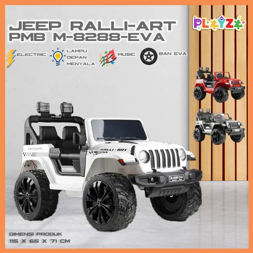Mobil Aki Anak Jeep Rally Art PMB M-8288-Eva Ban Karet Besar