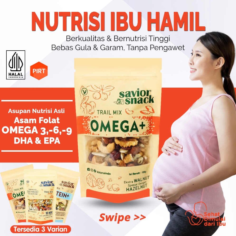 

H4rga T3rmurah Cemilan Ibu Hamil Trimester 1,2 & 3 Makanan Sehat Bumil - Savior Snack Omega+ Extra WALNUT Spesial dengan HAZELNUT Recomended