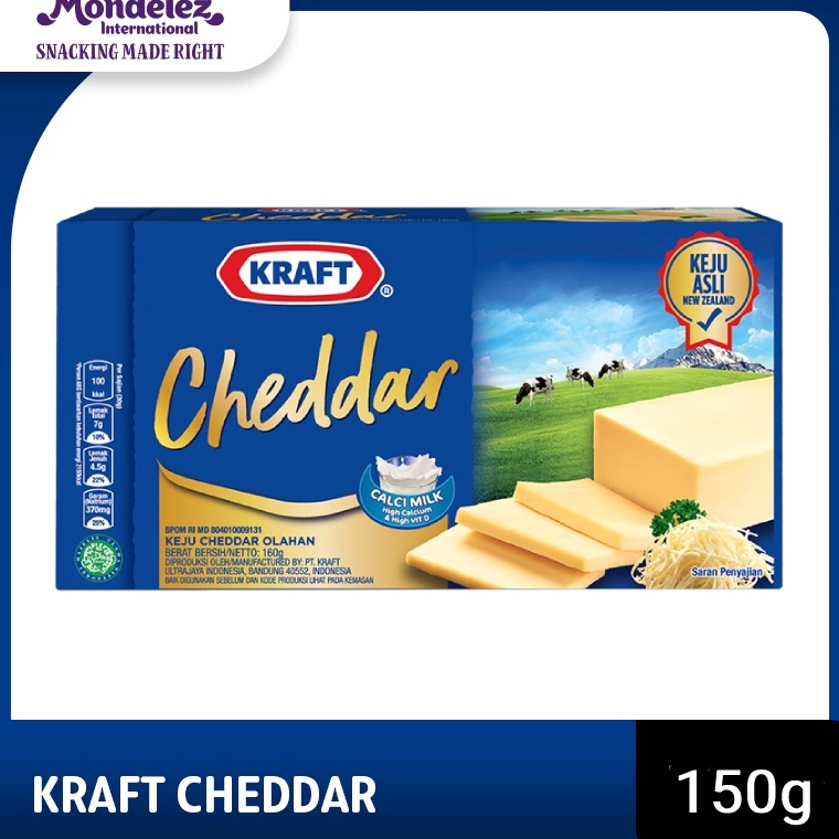 

3l Baru Kraft Keju Cheddar Blok, 150g. Keju asli dari susu New Zealand Promo Termurah