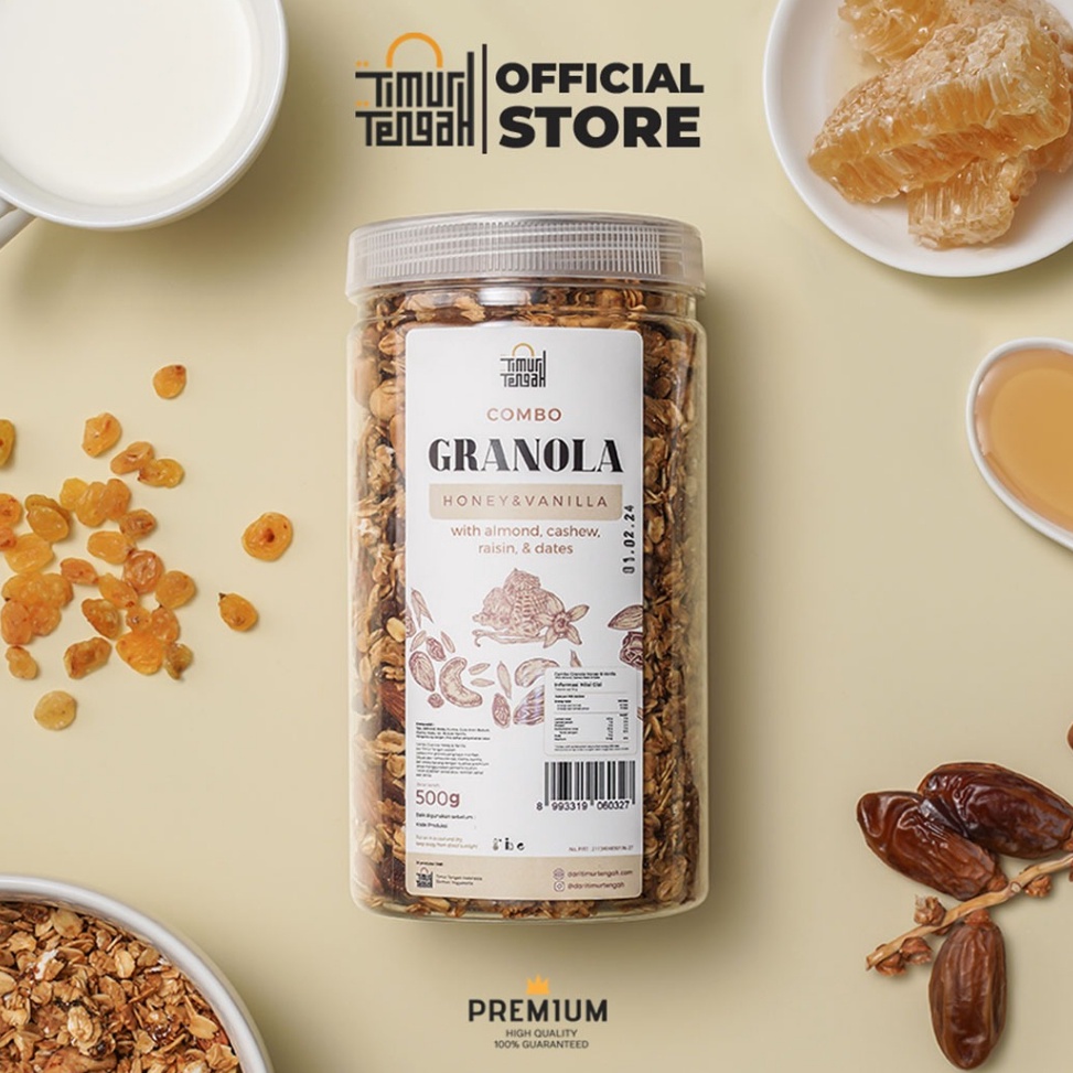 

[Produk 0L43] Timur Tengah Granola Vanilla Honey 500gr Sereal Makanan Sehat 53