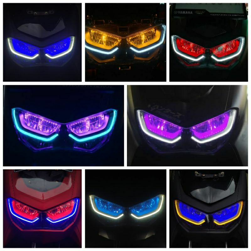 (PAKET GANTENG) Lampu Alis All New Nmax Nmax New 2020-2024 + modul otomatis on off devil eye