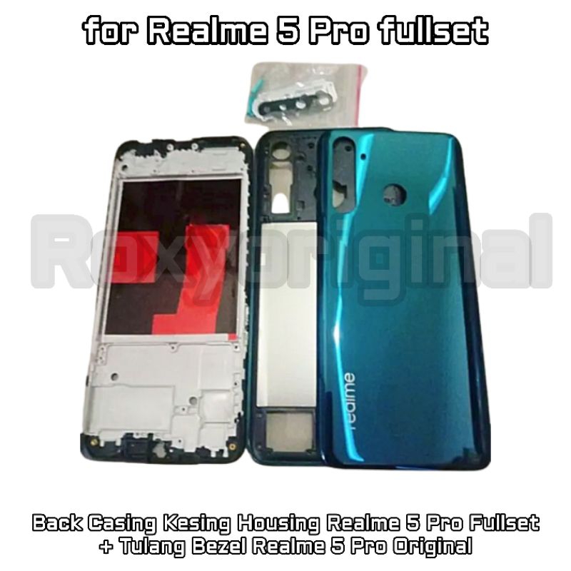 Cessing Kesing Housing Realme 5 Pro Fullset + Tulang Bezel Realme 5 Pro Original
