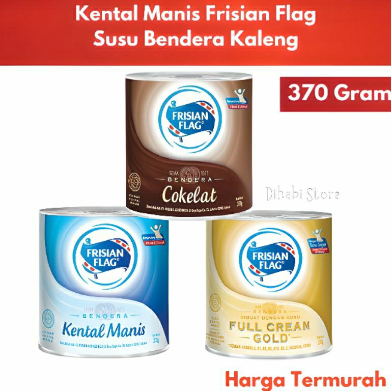 

[0JT45] Frisian Flag Kental Manis 370 Gram Susu Kaleng Bendera Gold , Putih , Cokelat Expired Februari 2024 Ready ～