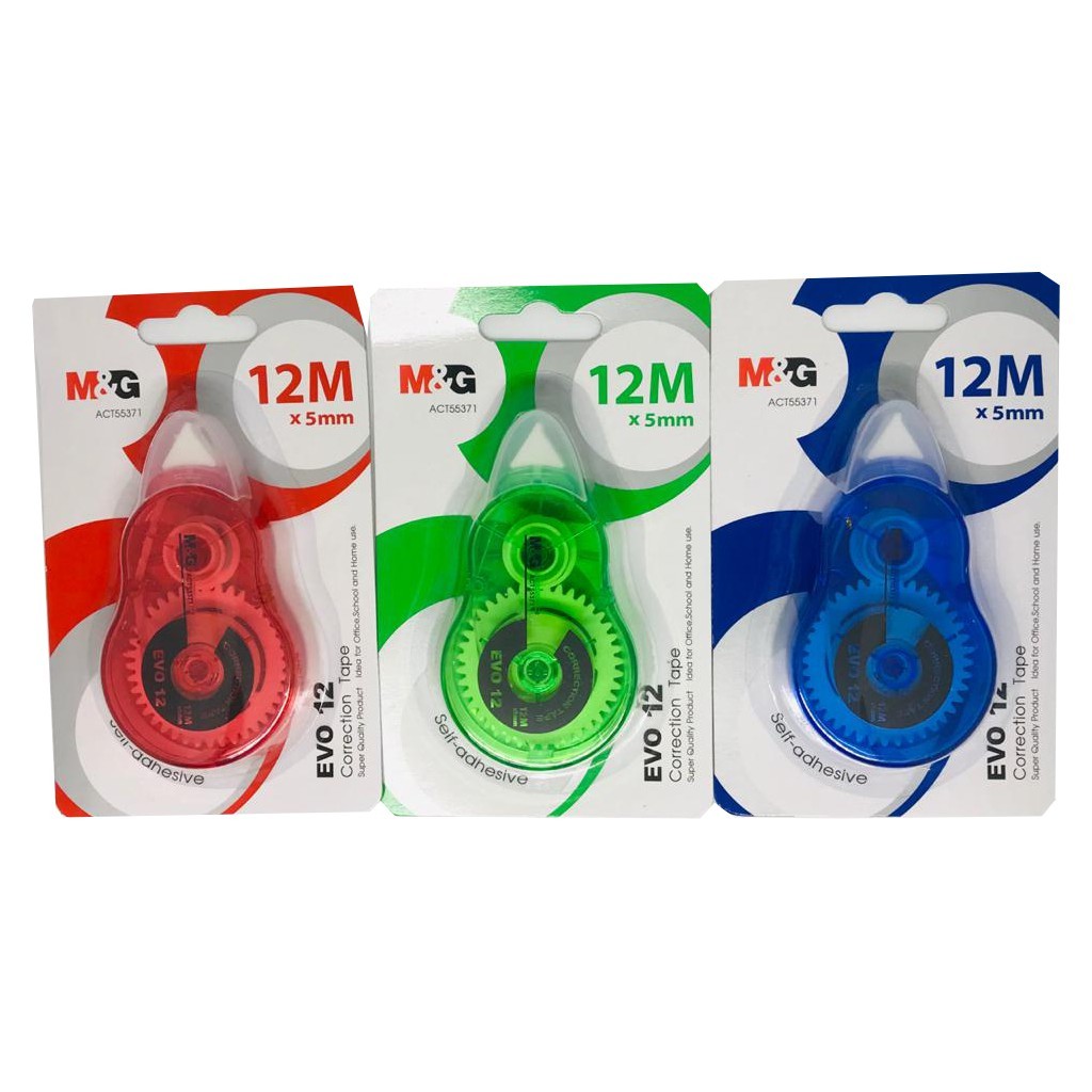 

CORRECTION TAPE TIPEX ROLL KERTAS 12 M X 5MM M&G EVO 12 TIP EX SEKOLAH