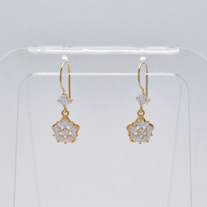 1.6 gr - Anting Emas Kawat Bintang 2.3 cm Kadar 70% 700 16K - T3