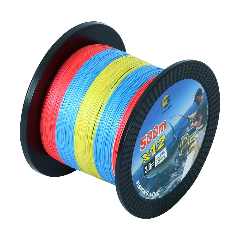 X12 500m 3# Senar Pancing 0.285mm 20.4kg Memancing Perahu Memancing Di Laut 45lb