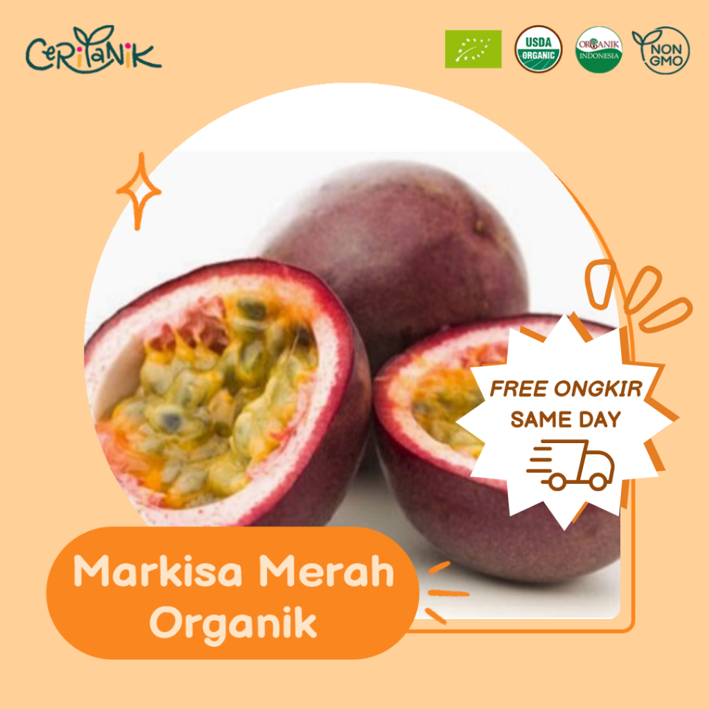 

Markisa Merah Organik 500 gram - Ceritanik - Red Passion Fruit Organic - Buah Organik Murah - Buah Organik Sehat - Buah Organik Premium